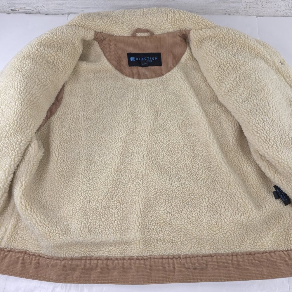 REACTION KENNETH COLE TAN CORDUROY JACKET WOMEN'S SIZE LARGE SNAP BUTTON POCKETS - Picture 11 of 16